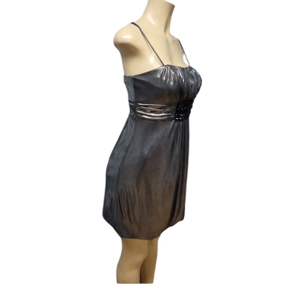 Jessica Mcclintock vintage Silver Grey bubble hem party prom Dress Size 10 - Picture 3 of 12